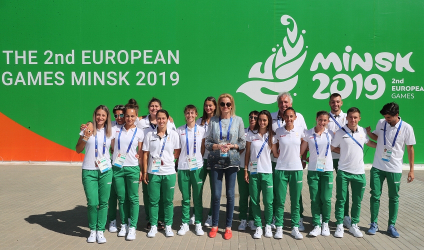  Стефка Костадинова поздрави и окуражи българските спортисти в Минск 